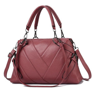 Geometric Soft PU Leather Shoulder Crossbody Bag Handbag Pink