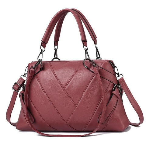 Geometric Soft PU Leather Shoulder Crossbody Bag Handbag Pink