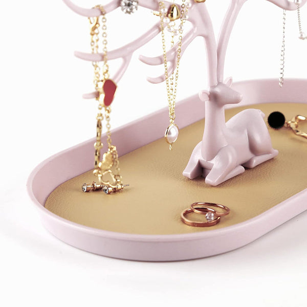 Deer Antler Tree Jewellery Display Stand Ring Earring Necklace Bracelet Green