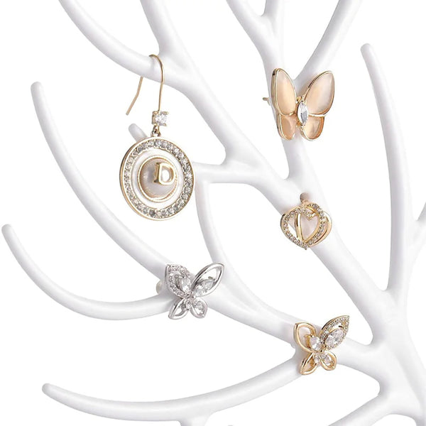 Deer Antler Tree Jewellery Display Stand Ring Earring Necklace Bracelet Pink