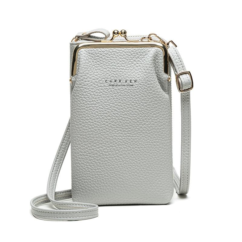 Faux PU Leather Crossbody Shoulder Bag Handbag Multi Pocket Grey