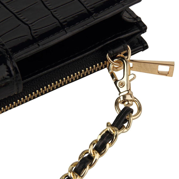 Faux PU Leather Crocodile Crossbody Shoulder Bag Chain Straps Sapphire Beige