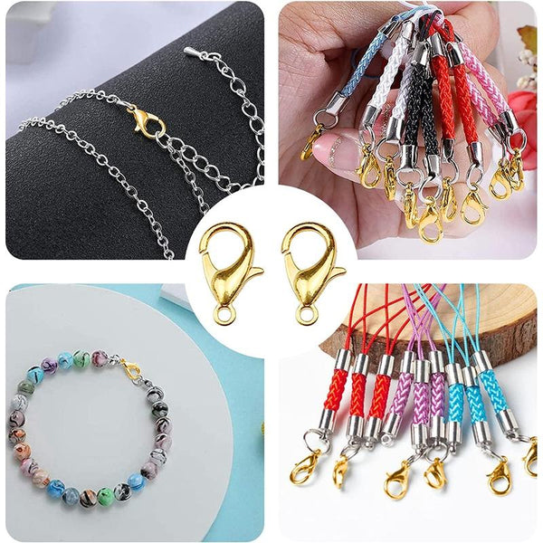100 x Alloy Lobster Claw For DIY Jewelry Jewellery Crafts 12mm Gold