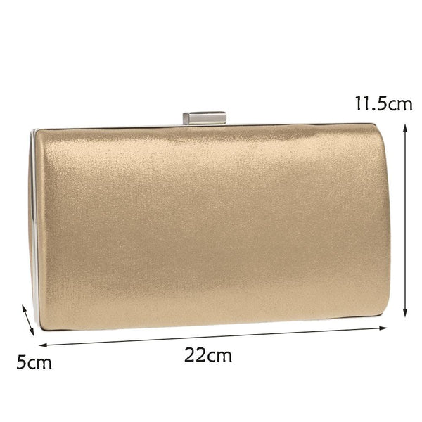 Square Evening Party Clutch Shoulder Bag Handbag Wedding Party Events Gold