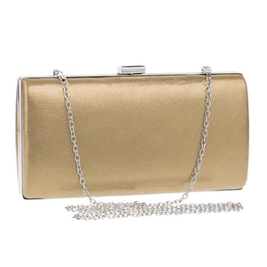 Square Evening Party Clutch Shoulder Bag Handbag Wedding Party Events Gold
