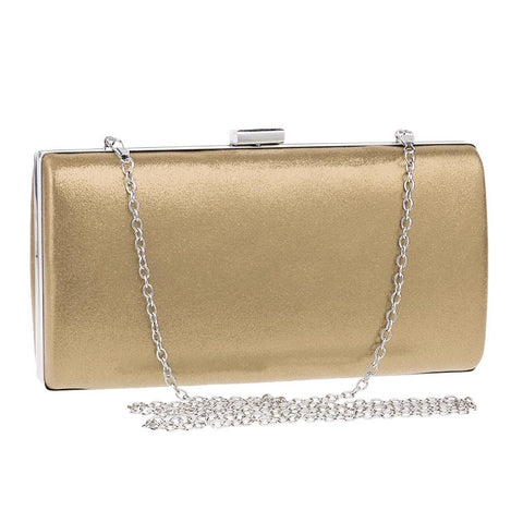Square Evening Party Clutch Shoulder Bag Handbag Wedding Party Events Gold