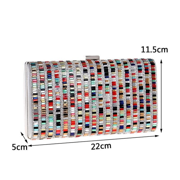 Beaded Rectangular Evening Wedding Party Clutch Bag Handbag Gold