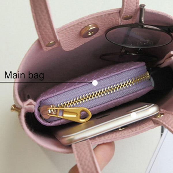 Textured Mini Faux PU Leather Shoulder Bag Handbag for Mobile Phone Purse Blue