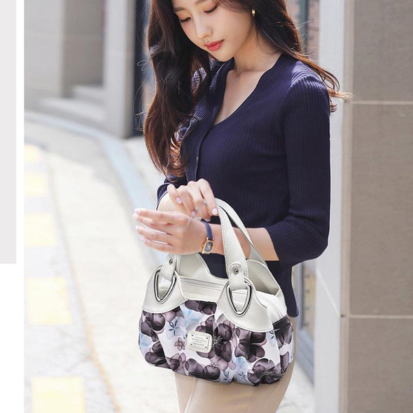 Faux PU Leather Slouchy Bucket Bag Handbag Multi Pocket Black White Leopard Print