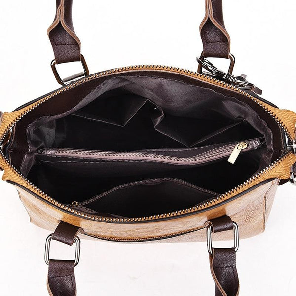 Faux PU Leather Crossbody Shoulder Tote Bag Handbag Tassel Red