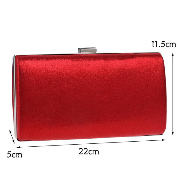 Square Evening Party Clutch Shoulder Bag Handbag Wedding Party Events Red