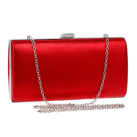 Square Evening Party Clutch Shoulder Bag Handbag Wedding Party Events Red