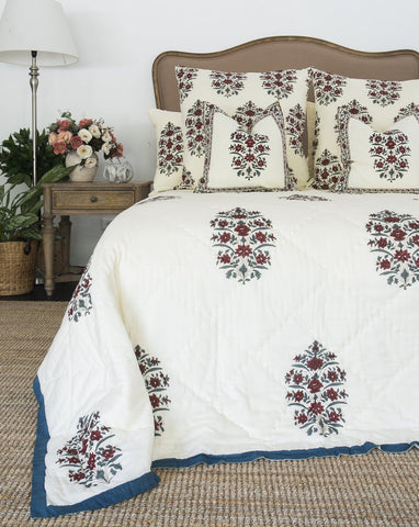 Gulbahar Cotton Bedspread Comforter Quilt Ruby Queen 210 x 210 cm