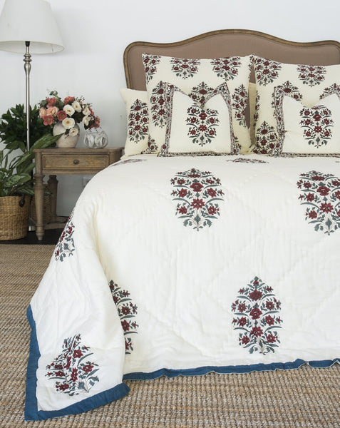 Gulbahar Cotton Bedspread Comforter Quilt Ruby Queen 210 x 210 cm