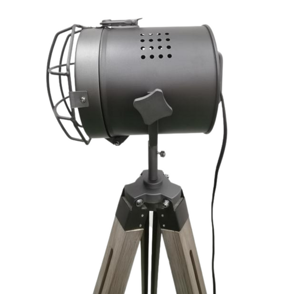 Nautical Tripod Searchlight Modern Spot Retro Industrial Floor Lamp Light Grey 139cm