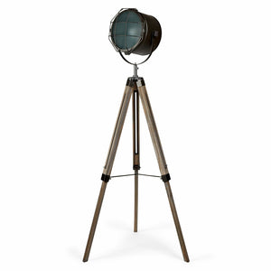 Nautical Tripod Searchlight Modern Spot Retro Industrial Floor Lamp Light Grey 153cm