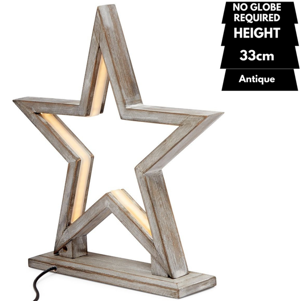 Bamboo Star LED Bedside Side End Coffee Table Lamp Light 33cm