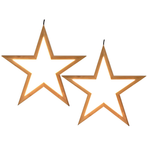 2x Bamboo Star LED Ceiling Pendant Hanging Lamp Light Large 51cm