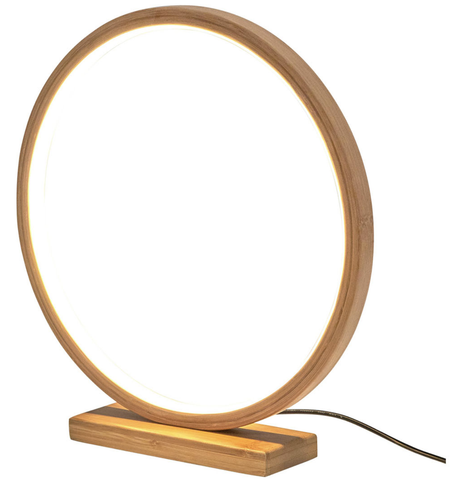 Bamboo Ring Circle LED Bedside Side End Coffee Table Lamp Light 32cm