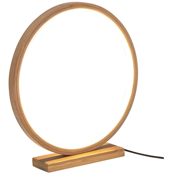 Bamboo Ring Circle LED Bedside Side End Coffee Table Lamp Light 32cm