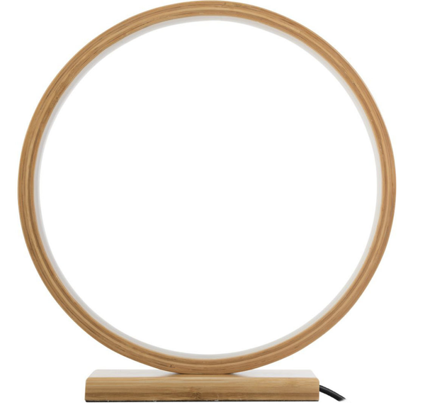 Bamboo Ring Circle LED Bedside Side End Coffee Table Lamp Light 32cm