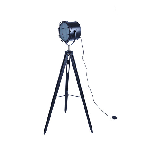 Nautical Tripod Searchlight Modern Spot Retro Industrial Floor Lamp Light Black 158cm