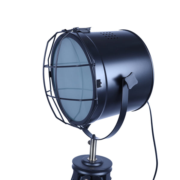 Nautical Tripod Searchlight Modern Spot Retro Industrial Floor Lamp Light Black 158cm