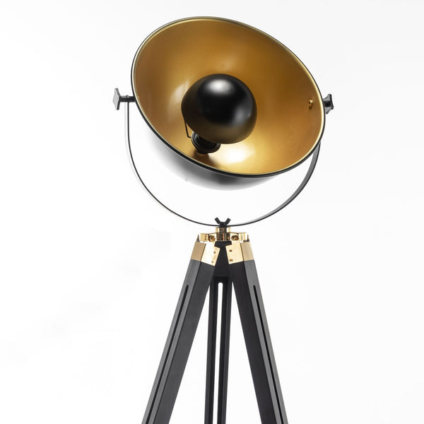 Tripod Searchlight Spot Retro Industrial Floor Light Lamp Matte Black 155cm