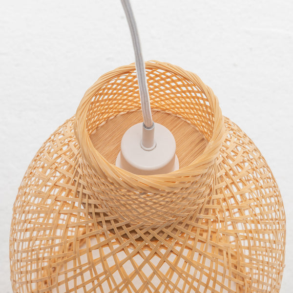 Natural Woven Bamboo Cone Pendant Ceiling Lamp Light Bell Shade Boho Tropical
