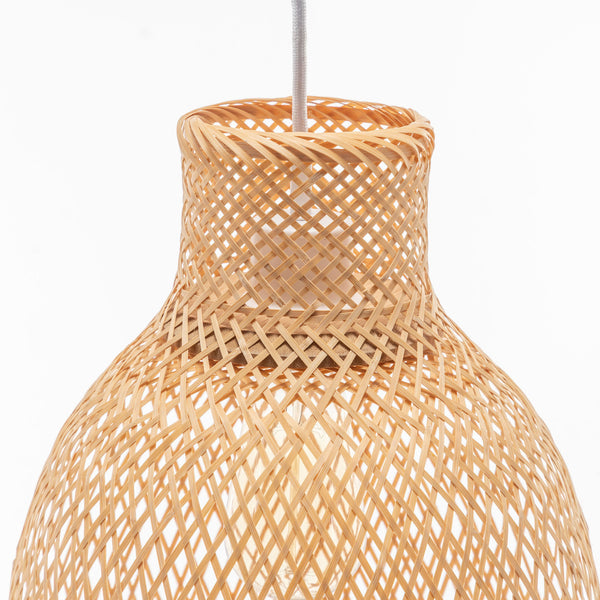 Natural Woven Bamboo Cone Pendant Ceiling Lamp Light Bell Shade Boho Tropical
