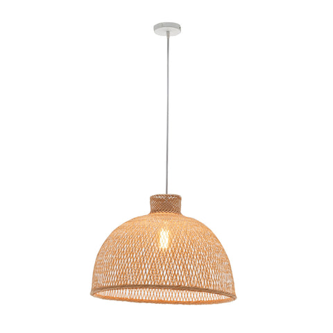 Natural Woven Bamboo Dome Pendant Ceiling Lamp Light Shade Boho Tropical