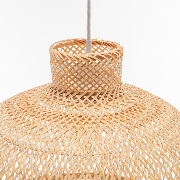 Natural Woven Bamboo Dome Pendant Ceiling Lamp Light Shade Boho Tropical