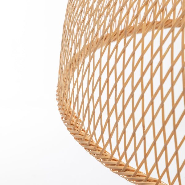 Natural Woven Bamboo Dome Pendant Ceiling Lamp Light Shade Boho Tropical