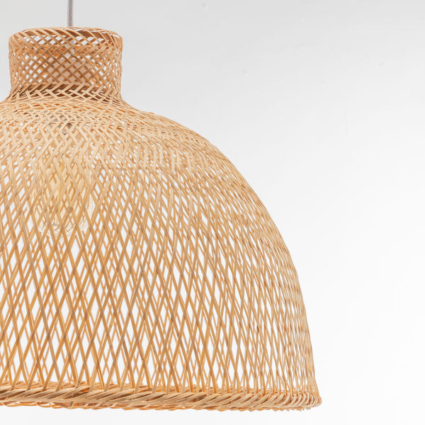 Natural Woven Bamboo Dome Pendant Ceiling Lamp Light Shade Boho Tropical