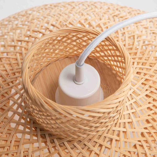 Natural Woven Bamboo Dome Pendant Ceiling Lamp Light Shade Boho Tropical