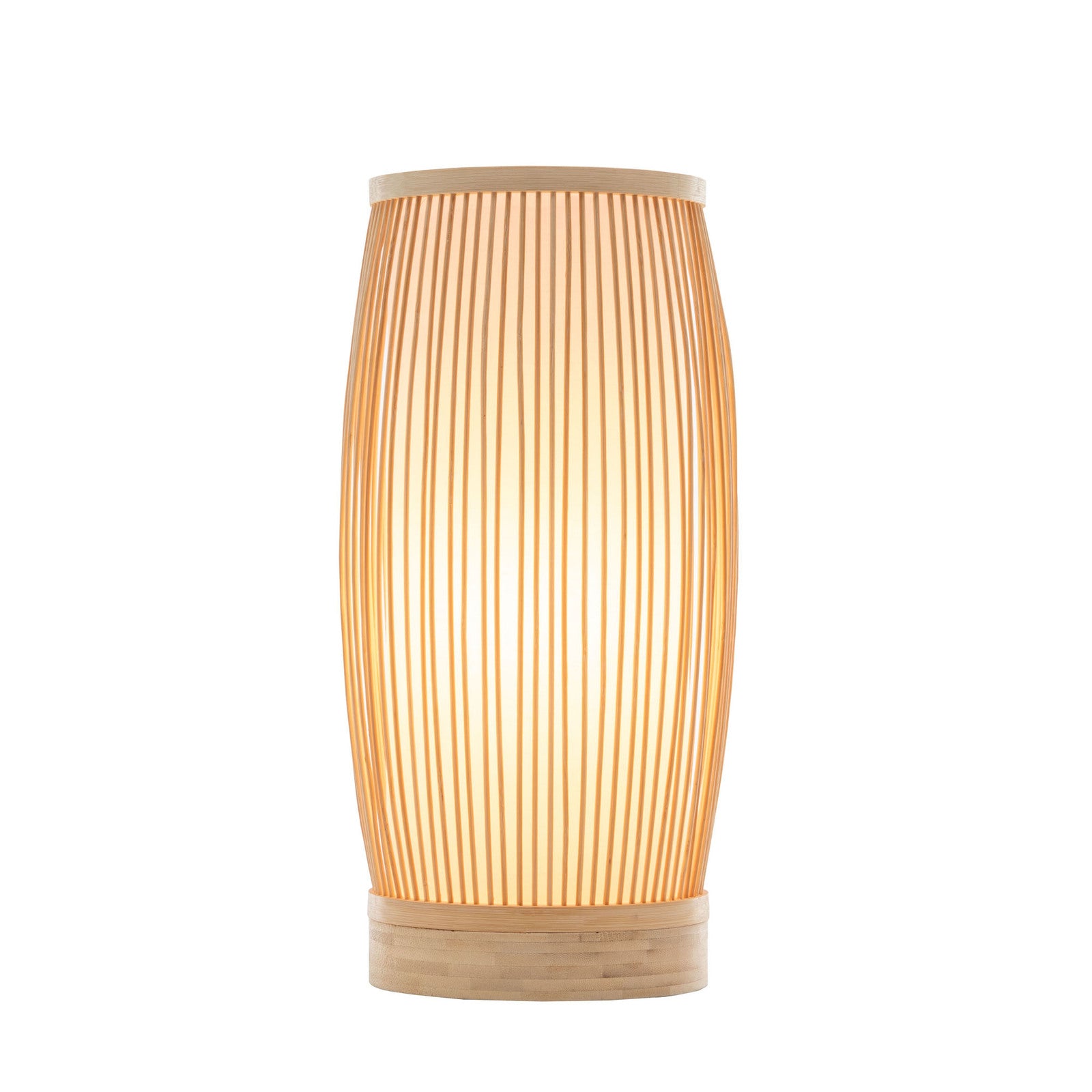 Natural Woven Bamboo Rattan Cylinder Table Lamp Light Boho Tropical Coastal