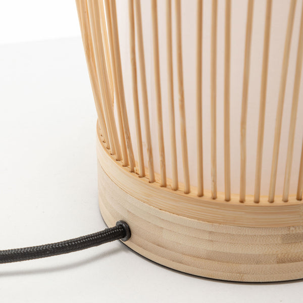Natural Woven Bamboo Rattan Cylinder Table Lamp Light Boho Tropical Coastal
