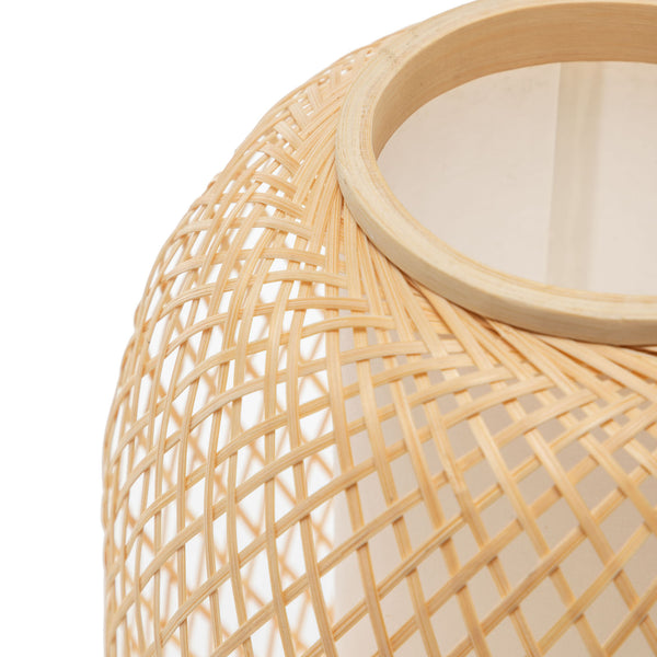 Natural Woven Bamboo Rattan Oval Table Lamp Light Shade Boho Tropical Coastal