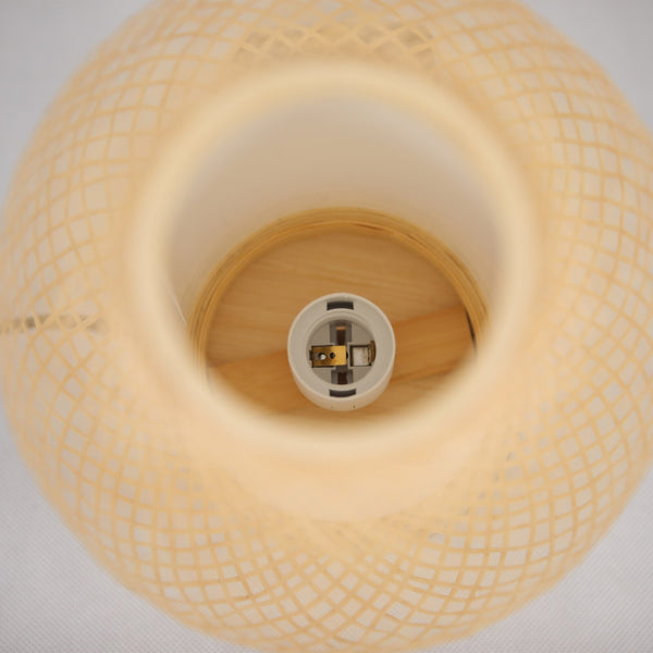 Natural Woven Bamboo Rattan Oval Table Lamp Light Shade Boho Tropical Coastal