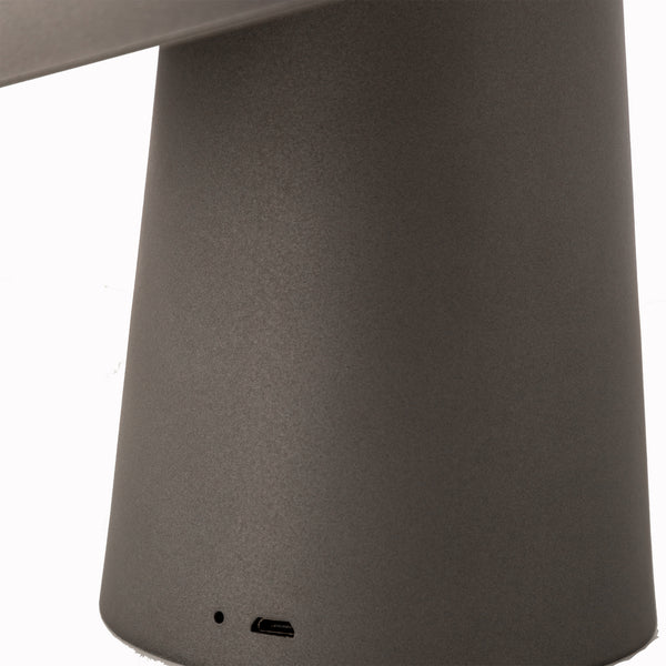 LED Cordless Mushroom USB Rechargeable Dimmable Table Lamp Light Steel Grey
