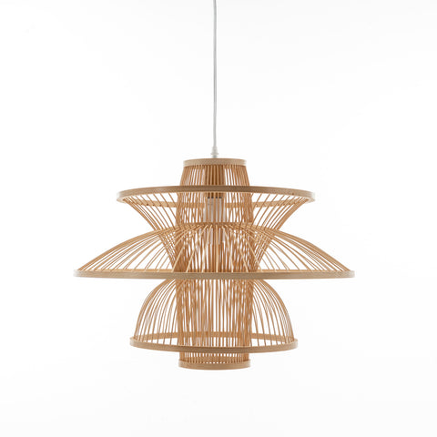 Aurora Natural Hand Woven Bamboo 3 Layer Pendant Ceiling Lamp Light