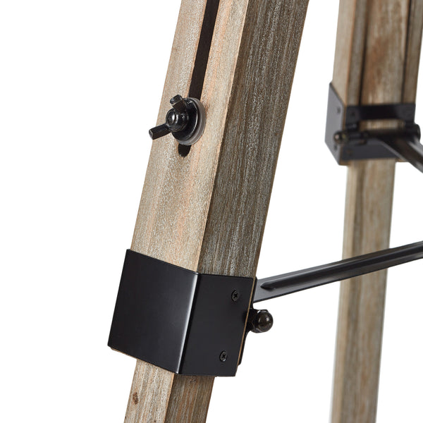 Large Tripod Floor Lamp Light Linen Shade Modern Vintage Wooden Retro Black