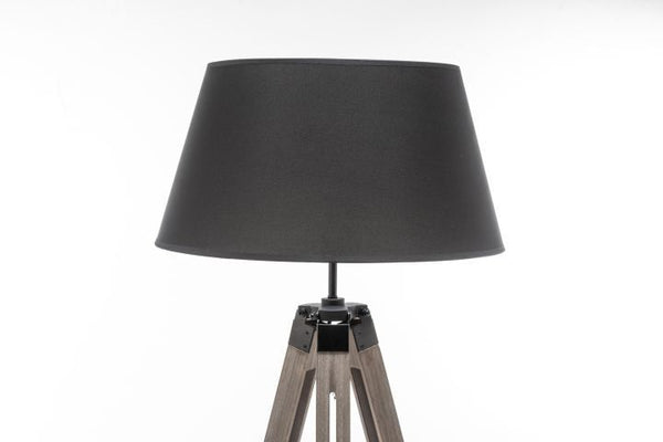 Large Tripod Floor Lamp Light Linen Shade Modern Vintage Wooden Retro Black