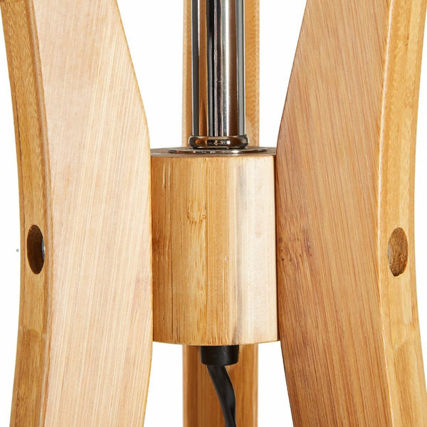 Large Tripod Floor Lamp Light Linen Shade Modern Bamboo Vintage Wooden Retro