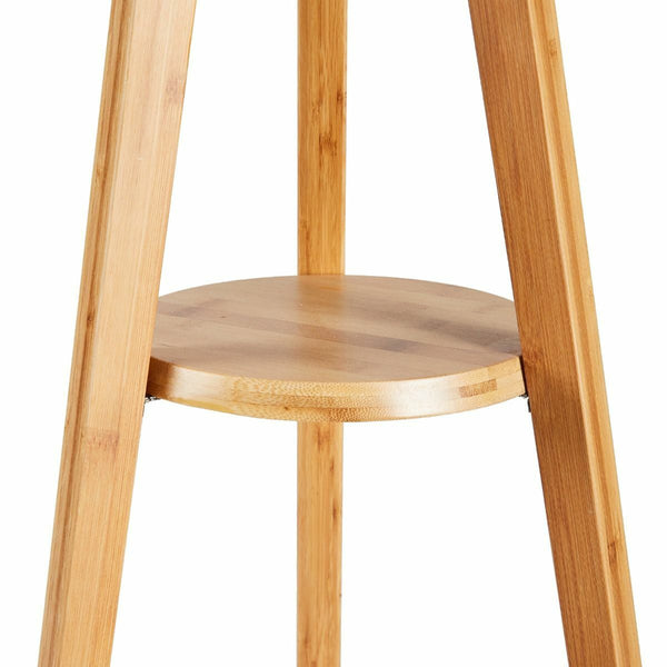 Large Tripod Floor Lamp Light Linen Shade Modern Bamboo Vintage Wooden Retro