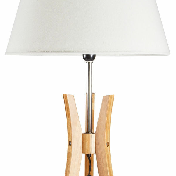 Large Tripod Floor Lamp Light Linen Shade Modern Bamboo Vintage Wooden Retro
