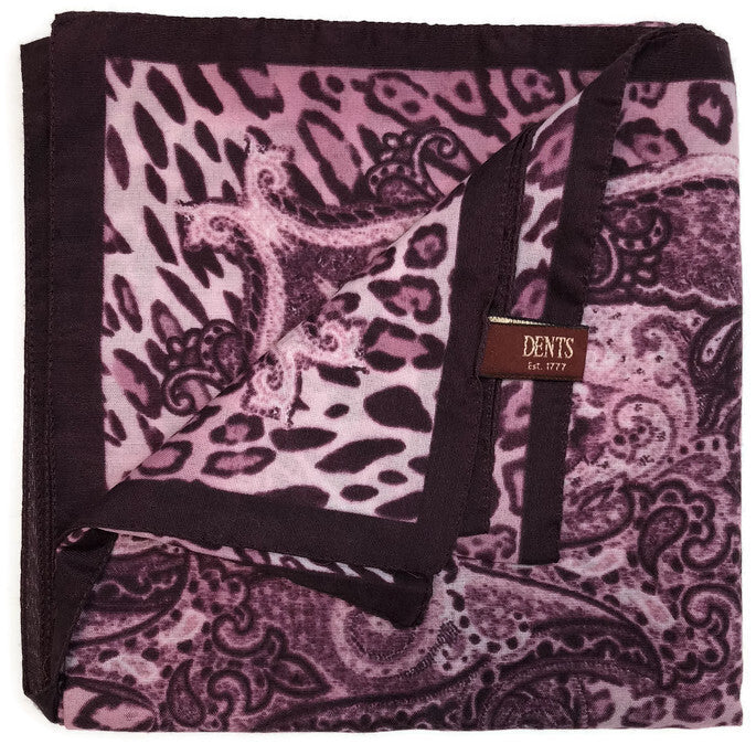 Dents Animal Print Paisley Amethyst Purple Womens Scarf 90 x 90cm