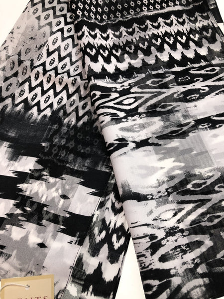 Dents Womens Monotone Aztec Black Scarf 160 x 36cm