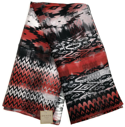 Dents Womens Monotone Aztec Berry Scarf 160 x 36cm