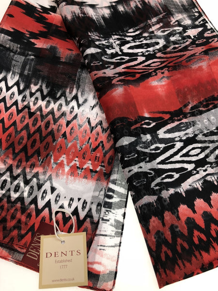 Dents Womens Monotone Aztec Berry Scarf 160 x 36cm